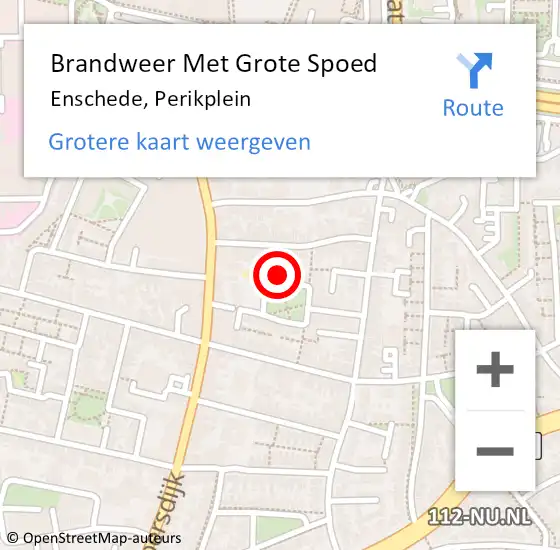 Locatie op kaart van de 112 melding: Brandweer Met Grote Spoed Naar Enschede, Perikplein op 27 juli 2021 19:13