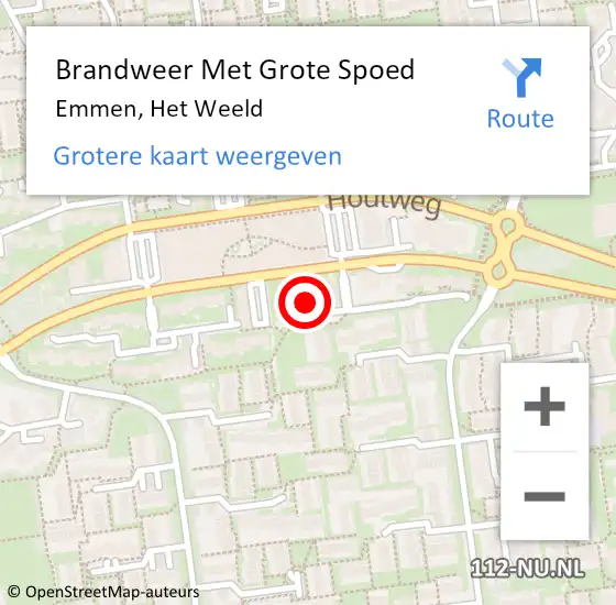 Locatie op kaart van de 112 melding: Brandweer Met Grote Spoed Naar Emmen, Het Weeld op 27 juli 2021 19:23