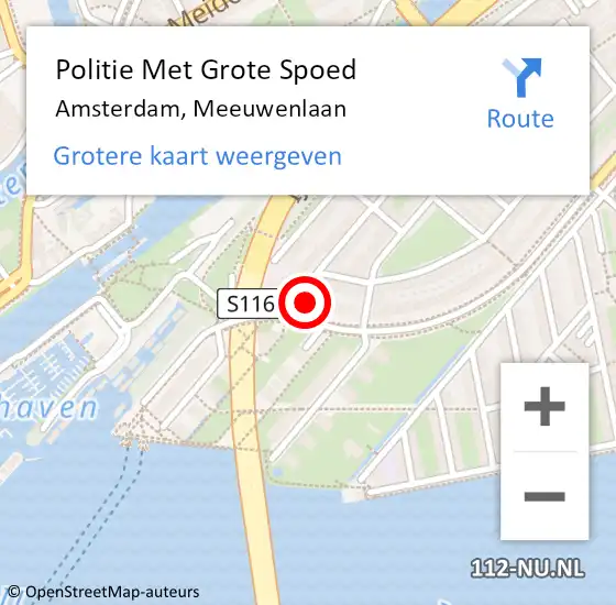 Locatie op kaart van de 112 melding: Politie Met Grote Spoed Naar Amsterdam, Meeuwenlaan op 27 juli 2021 19:48