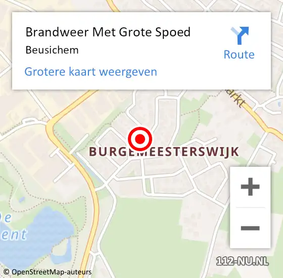 Locatie op kaart van de 112 melding: Brandweer Met Grote Spoed Naar Beusichem op 27 juli 2021 19:59