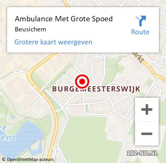 Locatie op kaart van de 112 melding: Ambulance Met Grote Spoed Naar Beusichem op 27 juli 2021 20:12