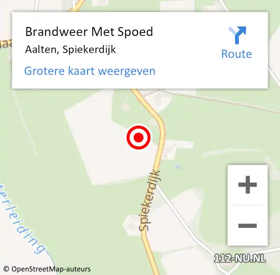 Locatie op kaart van de 112 melding: Brandweer Met Spoed Naar Aalten, Spiekerdijk op 27 juli 2021 20:16