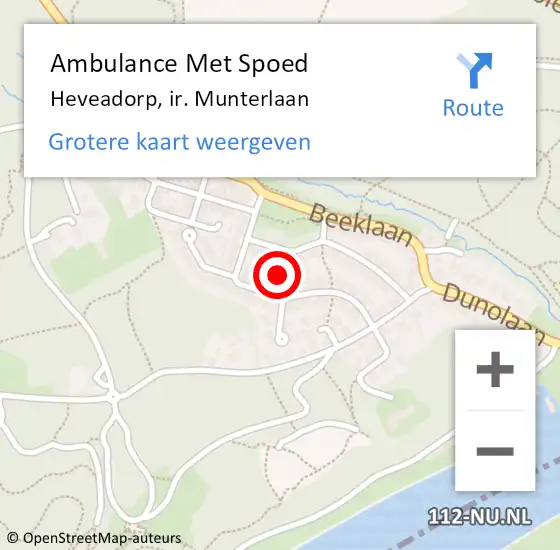 Locatie op kaart van de 112 melding: Ambulance Met Spoed Naar Heveadorp, ir. Munterlaan op 27 juli 2021 22:12