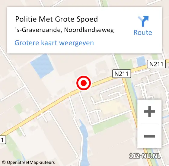 Locatie op kaart van de 112 melding: Politie Met Grote Spoed Naar 's-Gravenzande, Noordlandseweg op 27 juli 2021 23:06