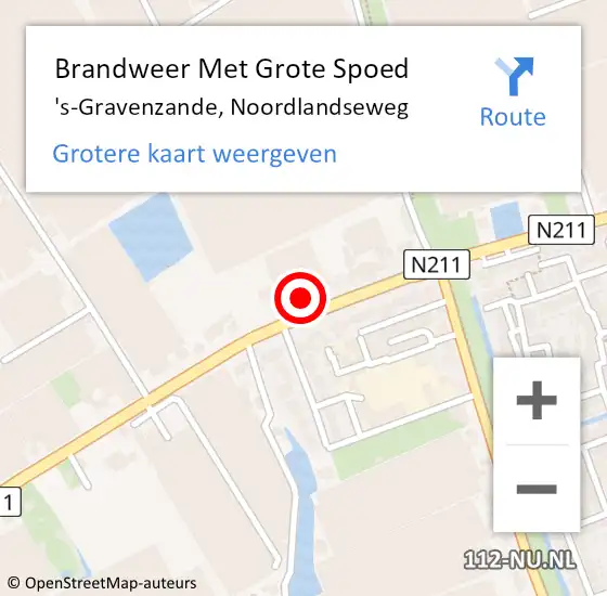 Locatie op kaart van de 112 melding: Brandweer Met Grote Spoed Naar 's-Gravenzande, Noordlandseweg op 27 juli 2021 23:07