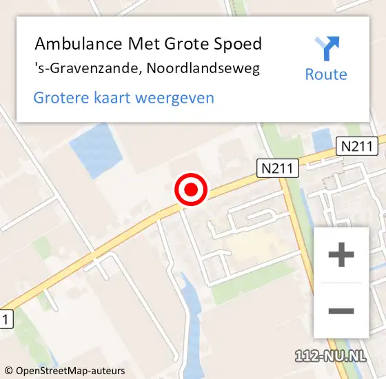 Locatie op kaart van de 112 melding: Ambulance Met Grote Spoed Naar 's-Gravenzande, Noordlandseweg op 27 juli 2021 23:09