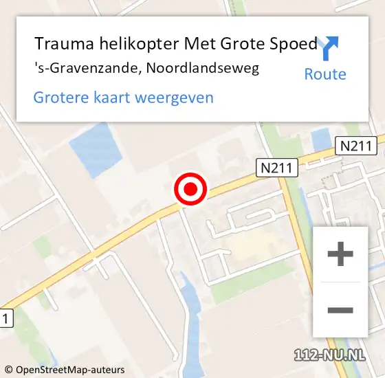 Locatie op kaart van de 112 melding: Trauma helikopter Met Grote Spoed Naar 's-Gravenzande, Noordlandseweg op 27 juli 2021 23:11
