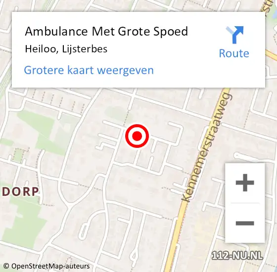 Locatie op kaart van de 112 melding: Ambulance Met Grote Spoed Naar Heiloo, Lijsterbes op 27 juli 2021 23:24
