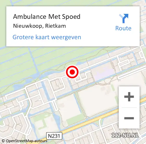 Locatie op kaart van de 112 melding: Ambulance Met Spoed Naar Nieuwkoop, Rietkam op 28 juli 2021 00:21