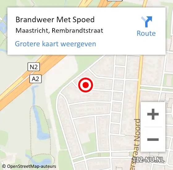 Locatie op kaart van de 112 melding: Brandweer Met Spoed Naar Maastricht, Rembrandtstraat op 28 juli 2021 01:10