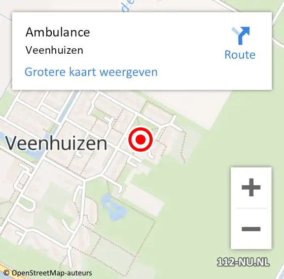 Locatie op kaart van de 112 melding: Ambulance Veenhuizen op 17 juni 2014 21:55