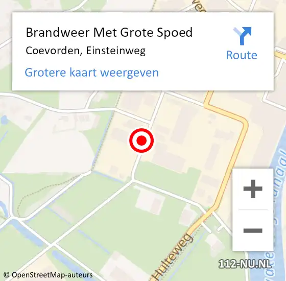 Locatie op kaart van de 112 melding: Brandweer Met Grote Spoed Naar Coevorden, Einsteinweg op 17 juni 2014 21:55