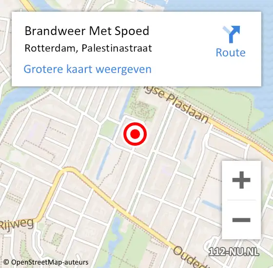 Locatie op kaart van de 112 melding: Brandweer Met Spoed Naar Rotterdam, Palestinastraat op 28 juli 2021 03:43