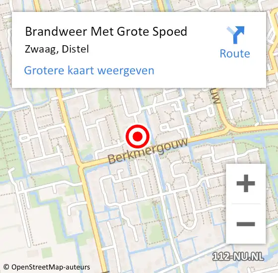 Locatie op kaart van de 112 melding: Brandweer Met Grote Spoed Naar Zwaag, Distel op 28 juli 2021 05:28