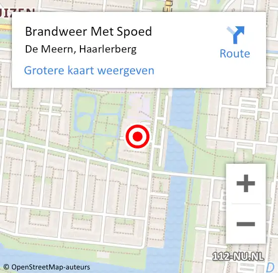 Locatie op kaart van de 112 melding: Brandweer Met Spoed Naar De Meern, Haarlerberg op 28 juli 2021 06:33