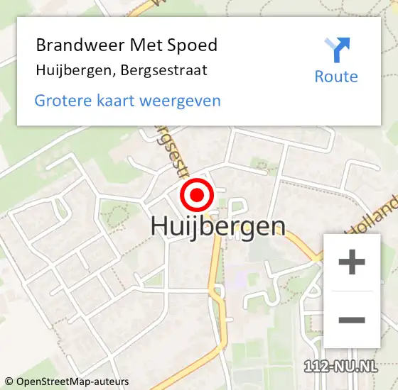 Locatie op kaart van de 112 melding: Brandweer Met Spoed Naar Huijbergen, Bergsestraat op 17 juni 2014 22:15