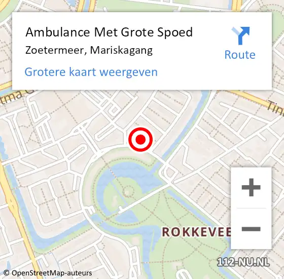 Locatie op kaart van de 112 melding: Ambulance Met Grote Spoed Naar Zoetermeer, Mariskagang op 28 juli 2021 09:17
