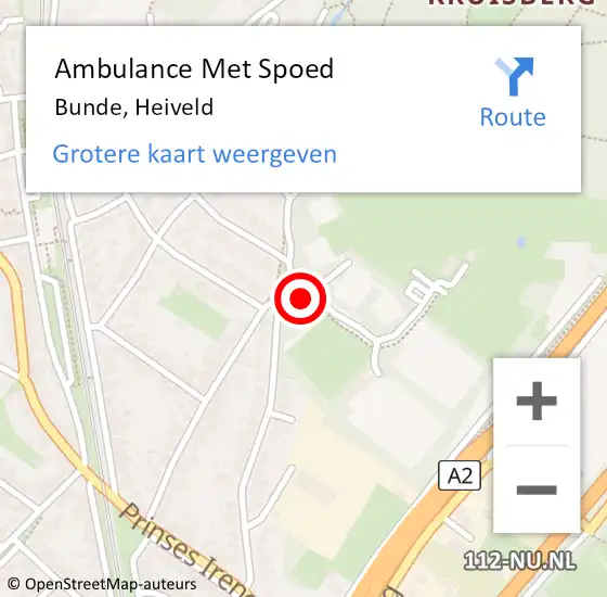 Locatie op kaart van de 112 melding: Ambulance Met Spoed Naar Bunde, Heiveld op 5 oktober 2013 12:44