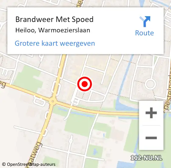 Locatie op kaart van de 112 melding: Brandweer Met Spoed Naar Heiloo, Warmoezierslaan op 28 juli 2021 10:59