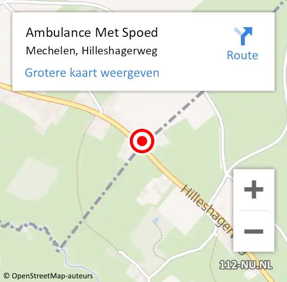 Locatie op kaart van de 112 melding: Ambulance Met Spoed Naar Mechelen, Hilleshagerweg op 17 juni 2014 22:46