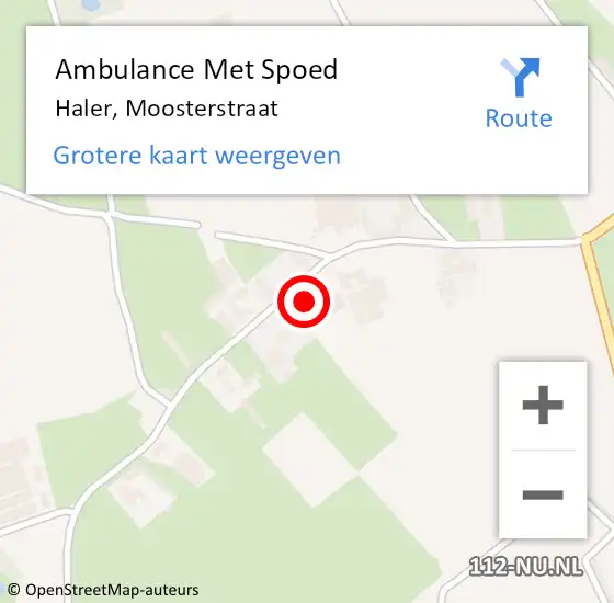 Locatie op kaart van de 112 melding: Ambulance Met Spoed Naar Haler, Moosterstraat op 28 juli 2021 11:37