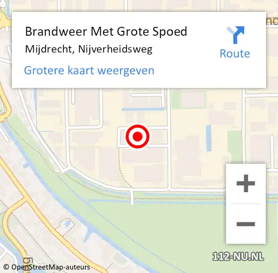 Locatie op kaart van de 112 melding: Brandweer Met Grote Spoed Naar Mijdrecht, Nijverheidsweg op 28 juli 2021 12:06