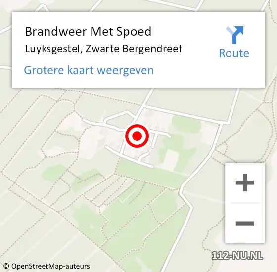 Locatie op kaart van de 112 melding: Brandweer Met Spoed Naar Luyksgestel, Zwarte Bergendreef op 28 juli 2021 12:14