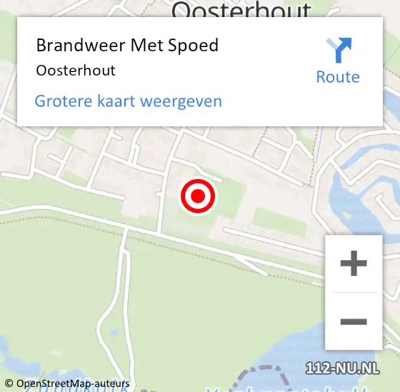 Locatie op kaart van de 112 melding: Brandweer Met Spoed Naar Oosterhout op 28 juli 2021 12:30