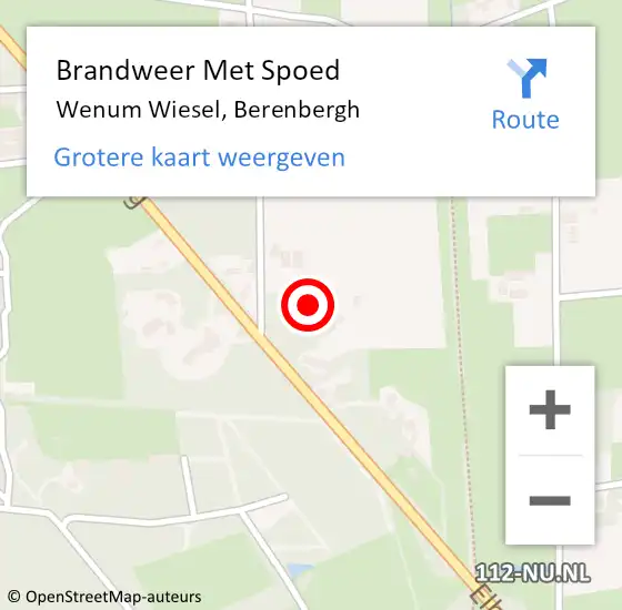 Locatie op kaart van de 112 melding: Brandweer Met Spoed Naar Wenum Wiesel, Berenbergh op 28 juli 2021 13:02