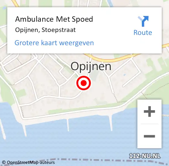 Locatie op kaart van de 112 melding: Ambulance Met Spoed Naar Opijnen, Stoepstraat op 28 juli 2021 13:09
