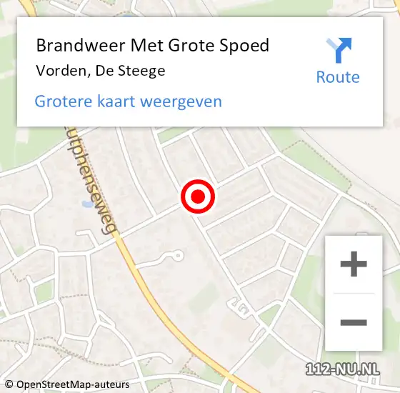 Locatie op kaart van de 112 melding: Brandweer Met Grote Spoed Naar Vorden, De Steege op 17 juni 2014 23:10