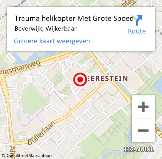 Locatie op kaart van de 112 melding: Trauma helikopter Met Grote Spoed Naar Beverwijk, Wijkerbaan op 28 juli 2021 13:26