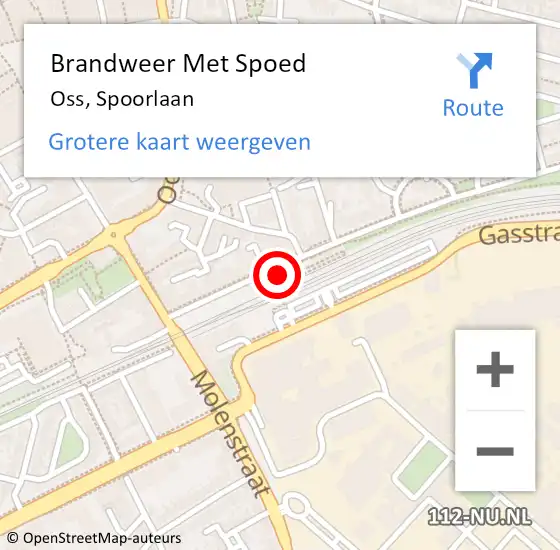 Locatie op kaart van de 112 melding: Brandweer Met Spoed Naar Oss, Spoorlaan op 28 juli 2021 14:09