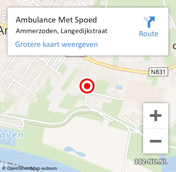 Locatie op kaart van de 112 melding: Ambulance Met Spoed Naar Ammerzoden, Langedijkstraat op 28 juli 2021 14:25