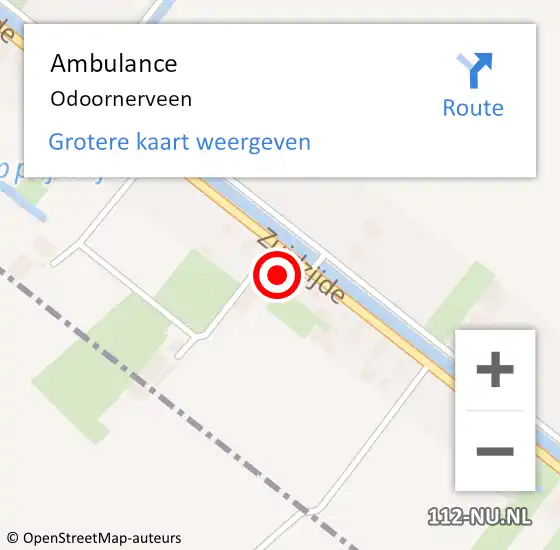 Locatie op kaart van de 112 melding: Ambulance Odoornerveen op 28 juli 2021 14:53