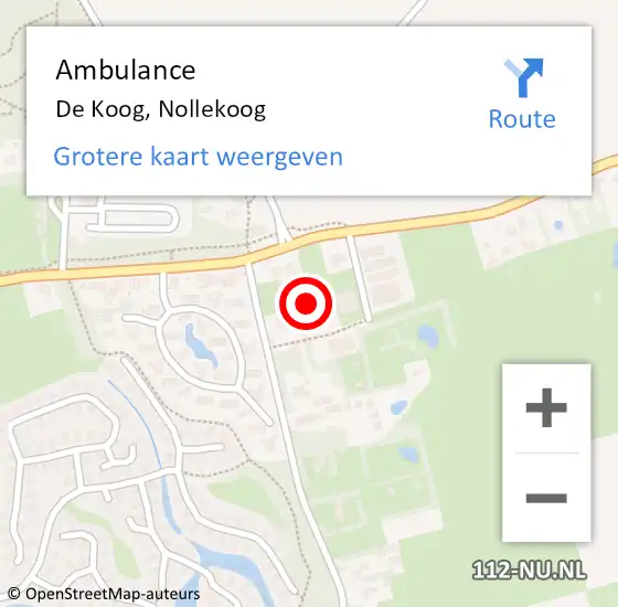 Locatie op kaart van de 112 melding: Ambulance De Koog, Nollekoog op 28 juli 2021 15:28