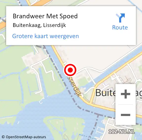 Locatie op kaart van de 112 melding: Brandweer Met Spoed Naar Buitenkaag, Lisserdijk op 28 juli 2021 15:59