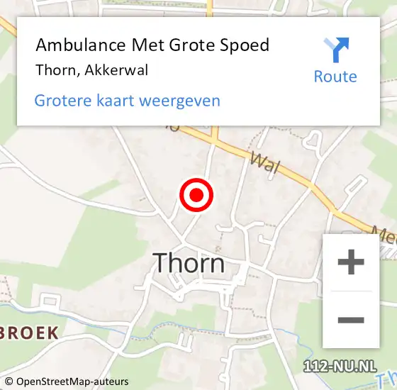 Locatie op kaart van de 112 melding: Ambulance Met Grote Spoed Naar Thorn, Akkerwal op 28 juli 2021 16:07