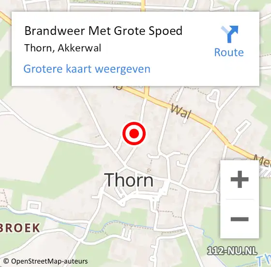 Locatie op kaart van de 112 melding: Brandweer Met Grote Spoed Naar Thorn, Akkerwal op 28 juli 2021 16:08