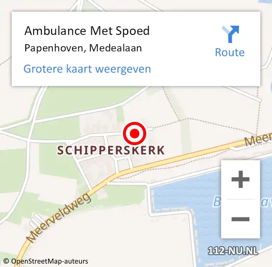 Locatie op kaart van de 112 melding: Ambulance Met Spoed Naar Papenhoven, Medealaan op 17 juni 2014 23:50