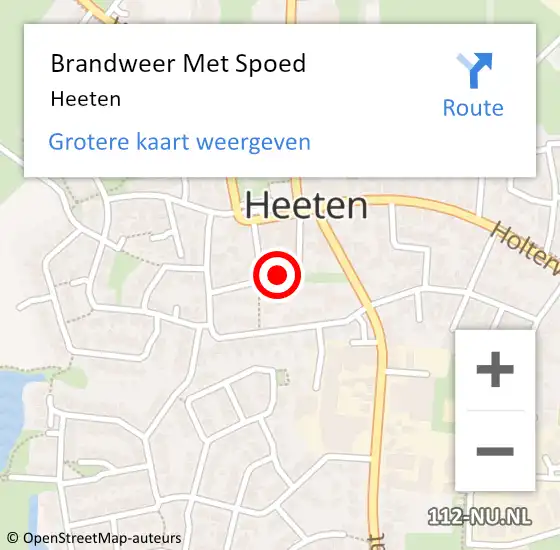 Locatie op kaart van de 112 melding: Brandweer Met Spoed Naar Heeten op 28 juli 2021 16:22