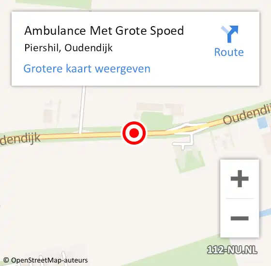 Locatie op kaart van de 112 melding: Ambulance Met Grote Spoed Naar Piershil, Oudendijk op 28 juli 2021 16:32
