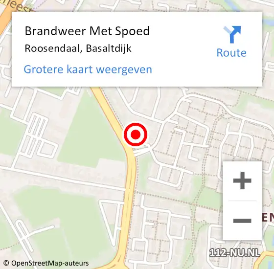 Locatie op kaart van de 112 melding: Brandweer Met Spoed Naar Roosendaal, Basaltdijk op 28 juli 2021 16:41