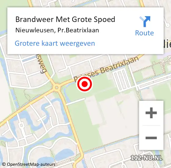 Locatie op kaart van de 112 melding: Brandweer Met Grote Spoed Naar Nieuwleusen, Pr.Beatrixlaan op 28 juli 2021 16:43