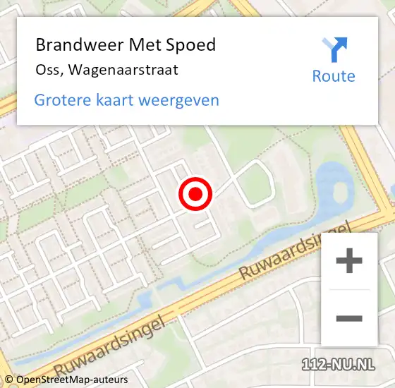 Locatie op kaart van de 112 melding: Brandweer Met Spoed Naar Oss, Wagenaarstraat op 28 juli 2021 17:35