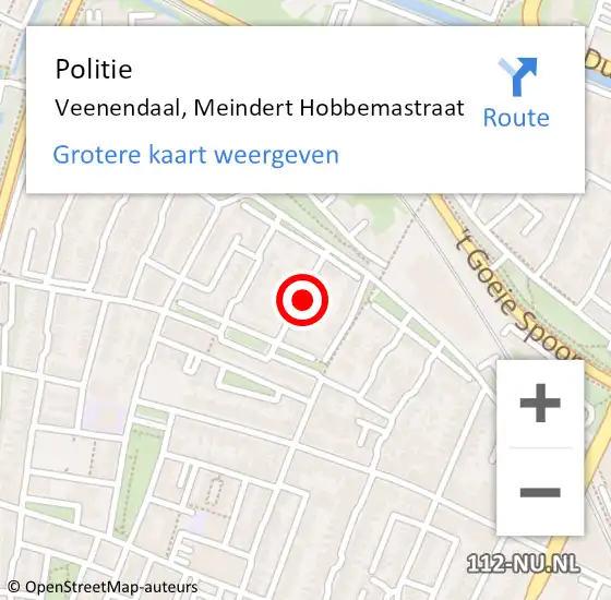 Locatie op kaart van de 112 melding: Politie Veenendaal, Meindert Hobbemastraat op 28 juli 2021 17:42