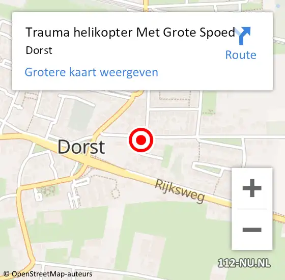 Locatie op kaart van de 112 melding: Trauma helikopter Met Grote Spoed Naar Dorst op 28 juli 2021 17:53