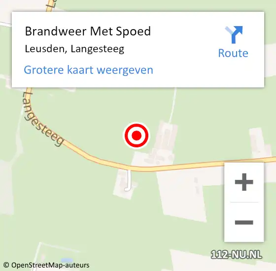 Locatie op kaart van de 112 melding: Brandweer Met Spoed Naar Leusden, Langesteeg op 28 juli 2021 17:59