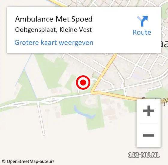 Locatie op kaart van de 112 melding: Ambulance Met Spoed Naar Ooltgensplaat, Kleine Vest op 28 juli 2021 18:31