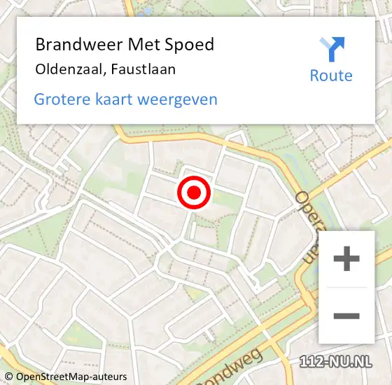 Locatie op kaart van de 112 melding: Brandweer Met Spoed Naar Oldenzaal, Faustlaan op 28 juli 2021 18:48